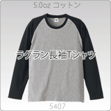 5407-01 5.0オンスラグランロングスリーブTシャツ